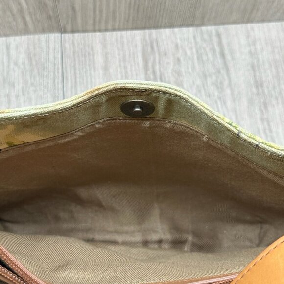 Fossil Womens Handbag Palm Beach Print Woven Rattan Purse Shoulder Bag Green - Picture 9 of 11